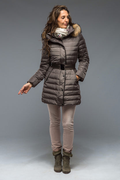 Gimo's Thalia Long Down Coat In Metalic Warehouse - Ladies - Outerwear - Cloth