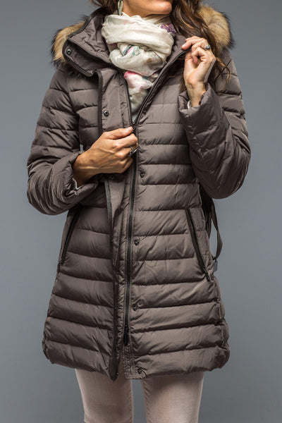 Gimo's Thalia Long Down Coat In Metalic Warehouse - Ladies - Outerwear - Cloth