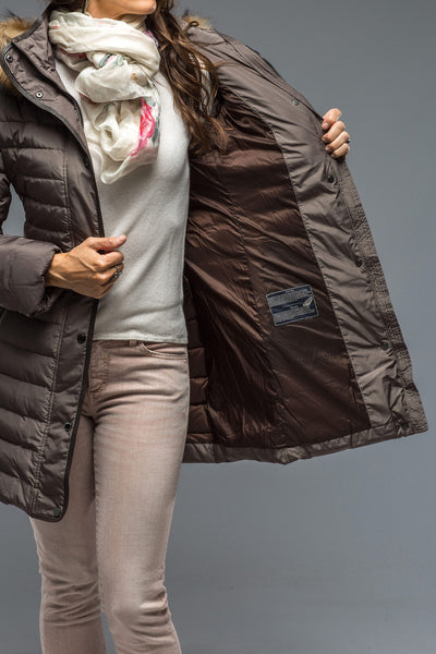 Gimo's Thalia Long Down Coat In Metalic Warehouse - Ladies - Outerwear - Cloth