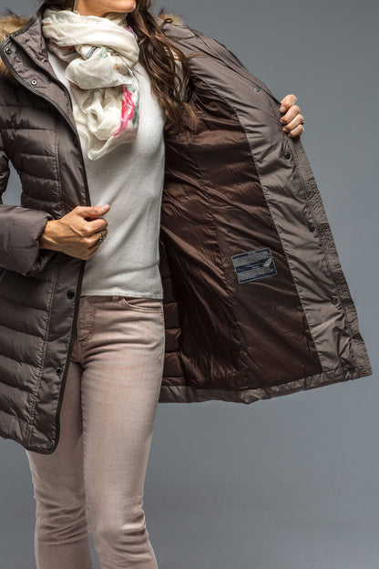 Gimo's Thalia Long Down Coat In Metalic Warehouse - Ladies - Outerwear - Cloth