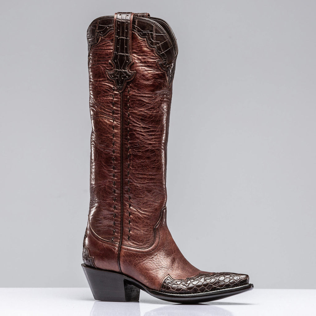 Rust Crocodile Majestic | Ladies - Cowboy Boots