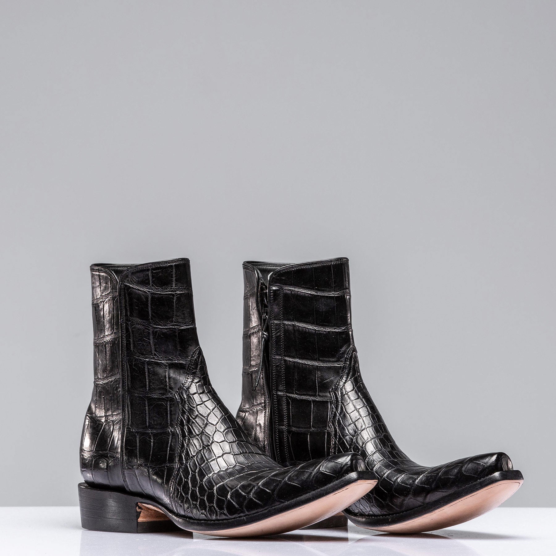 GORO ゴロー プレントゥ ブラック レザー 27cm Black Crocodile Zorro by Stallion Boots