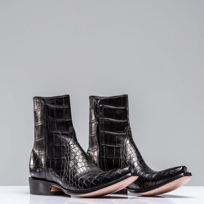 Stallion Boots Black Crocodile Zorro Mens - Cowboy Boots