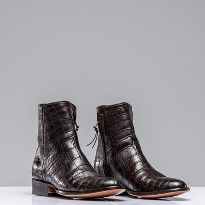 Stallion Boots Chocolate Crocodile Chelsea Boots Mens - Cowboy Boots