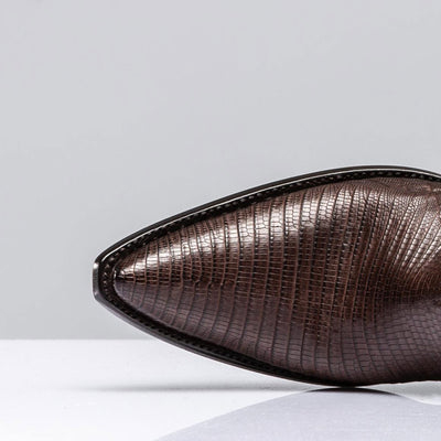 Stallion Boots Chocolate Lizard Gallegos Zorro Ladies - Cowboy Boots