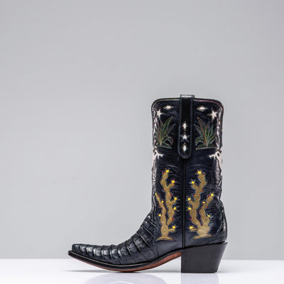 Stallion Boots Inlaid Western Boot In Navy Ladies - Cowboy Boots