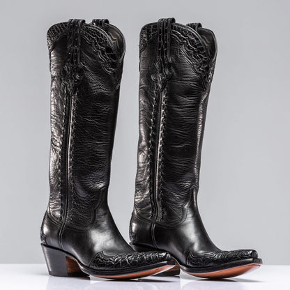 Stallion Boots Janie's Crocodile Majestic In Black Ladies - Cowboy Boots