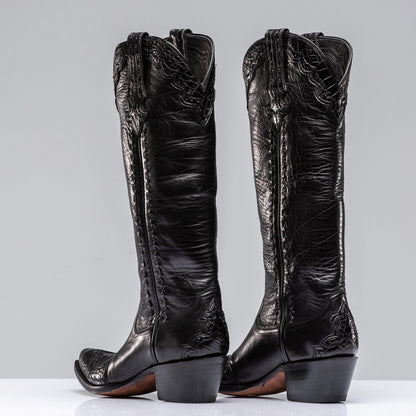 Stallion Boots Janie's Crocodile Majestic In Black Ladies - Cowboy Boots