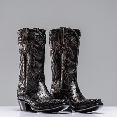 Stallion Boots Majestic Crocodile w/ Buffalo Boots Mens - Cowboy Boots