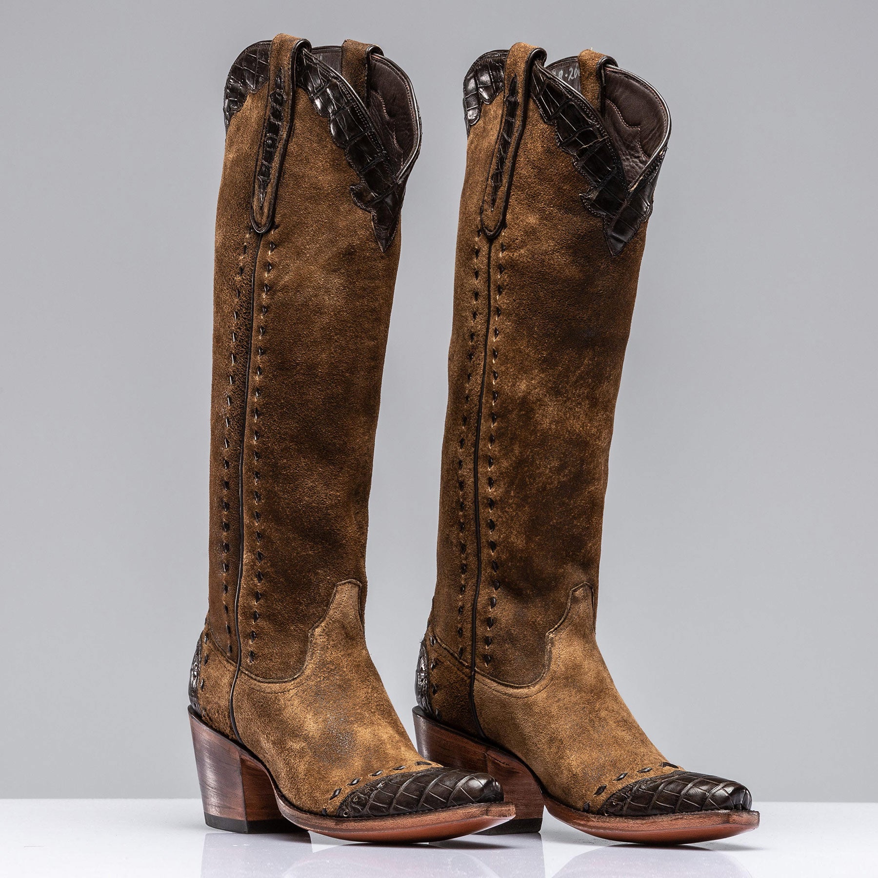 Stallion Boots Tall Distressed Camel Boot Ladies - Cowboy Boots
