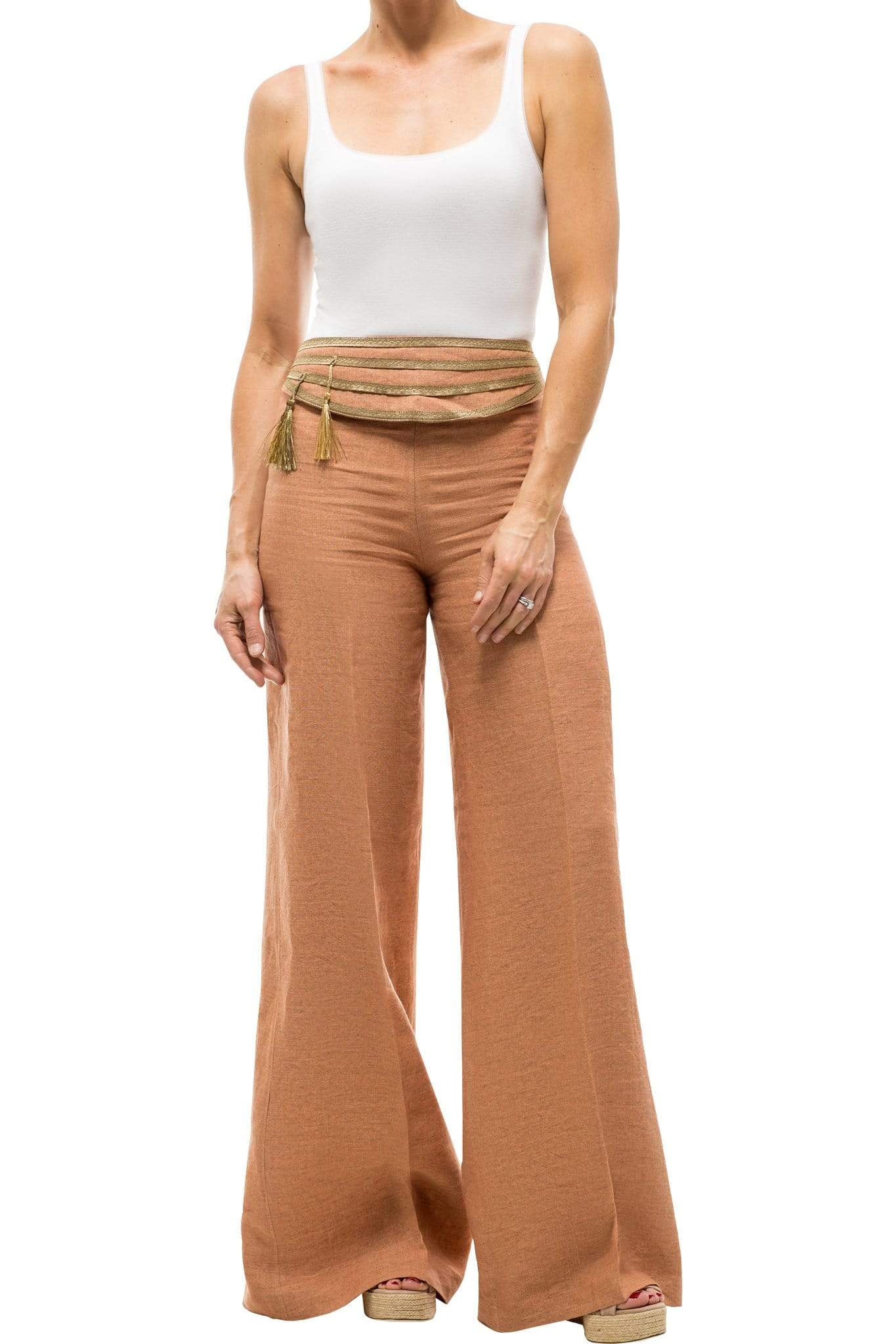 Womens Cotton Linen Trousers Elastic Waist Loose Casual Fashion Lady Long  Pants | eBay