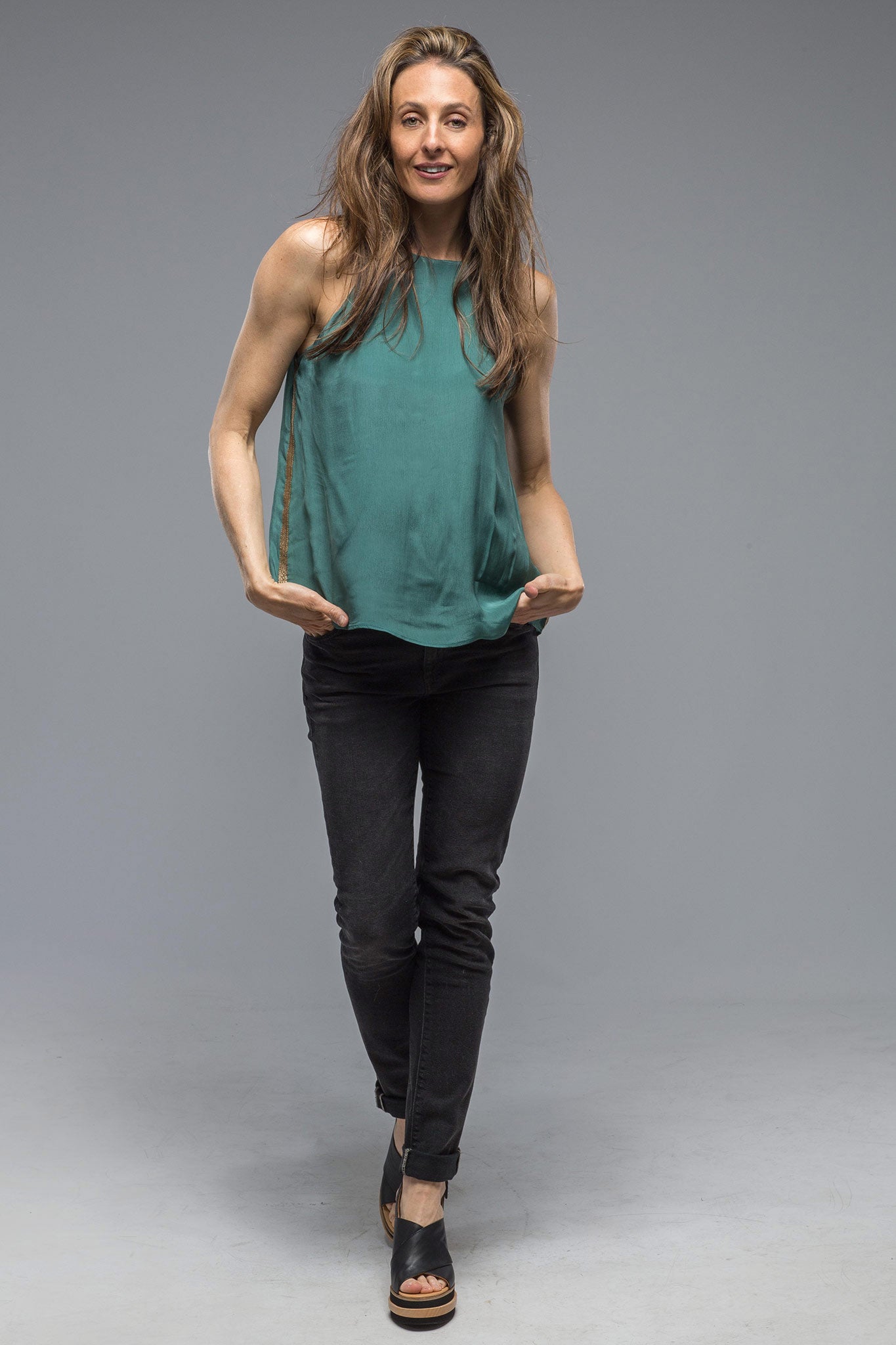 T.ba Pavlova Halter Top In Duck Blue Ladies - Blouses