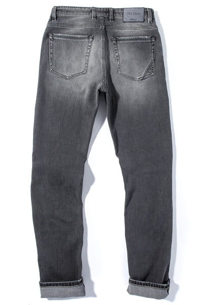 Teleria Zed Hayden Stretch Denim In Mid Grey Mens - Pants - 5 Pocket