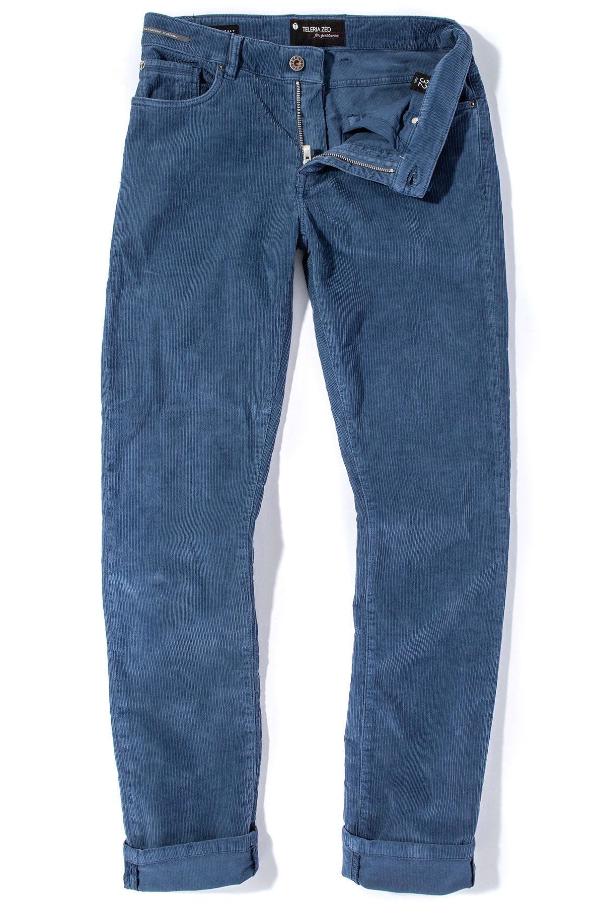 Teleria Zed Payson Cords Pants in Indaco Mens - Pants - 5 Pocket