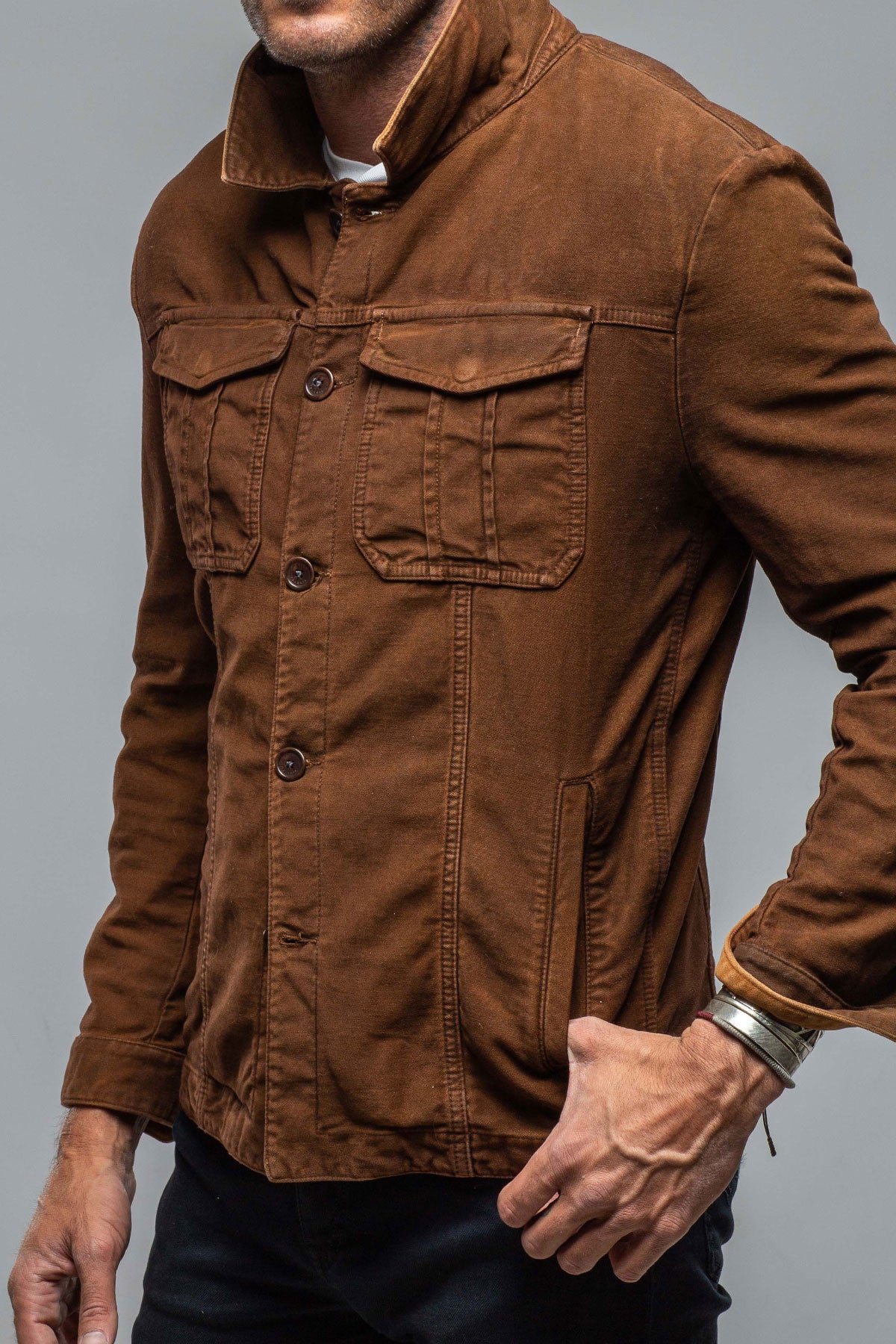 Trace Overdyed Moleskin Overshirt | Mens - Outerwear - Overshirts | Teleria Zed