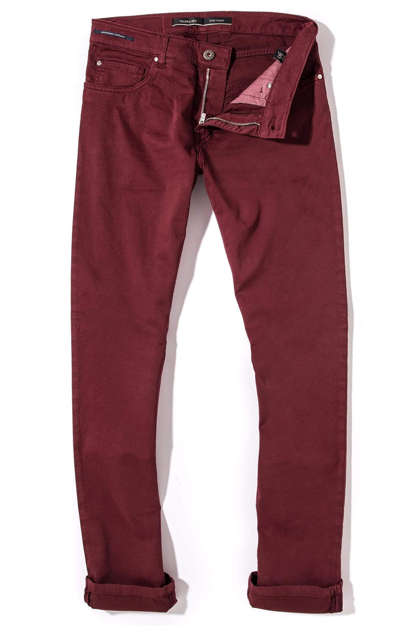 Teleria Zed Yuma Soft Touch In Bordeaux Mens - Pants - 5 Pocket