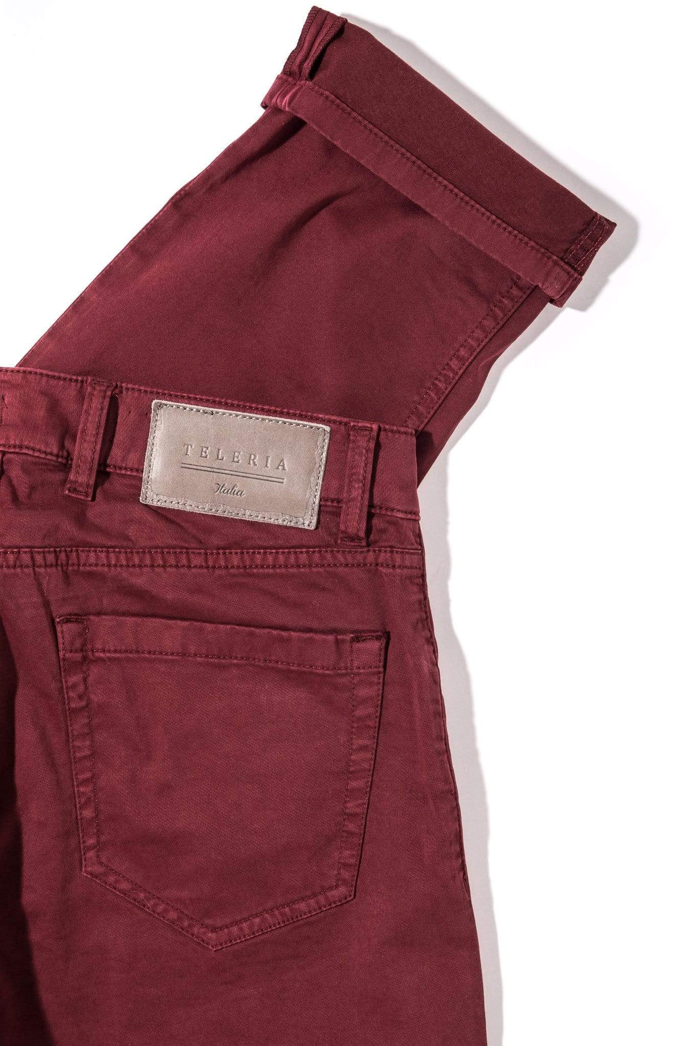 Teleria Zed Yuma Soft Touch In Bordeaux Mens - Pants - 5 Pocket